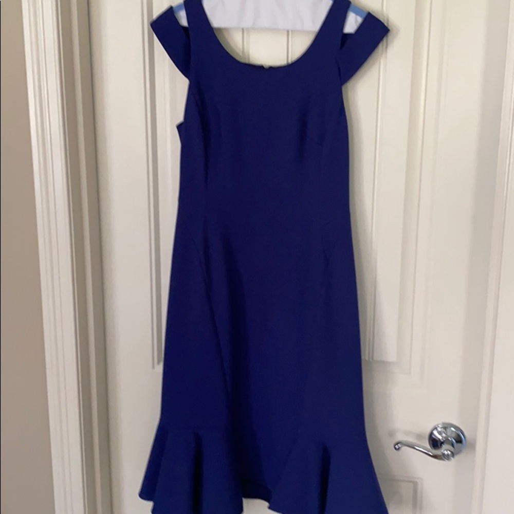 Rebecca Taylor Blue midi dress with cutout detail
